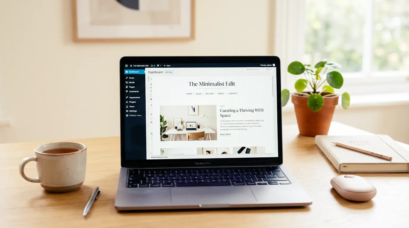 WordPress dashboard displaying a custom blog website built with professional web development.